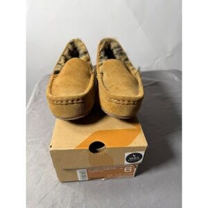 Koolaburra by UGG Lezly Cheetah Suede Slippers Chestnut Leopard Print Women's 6